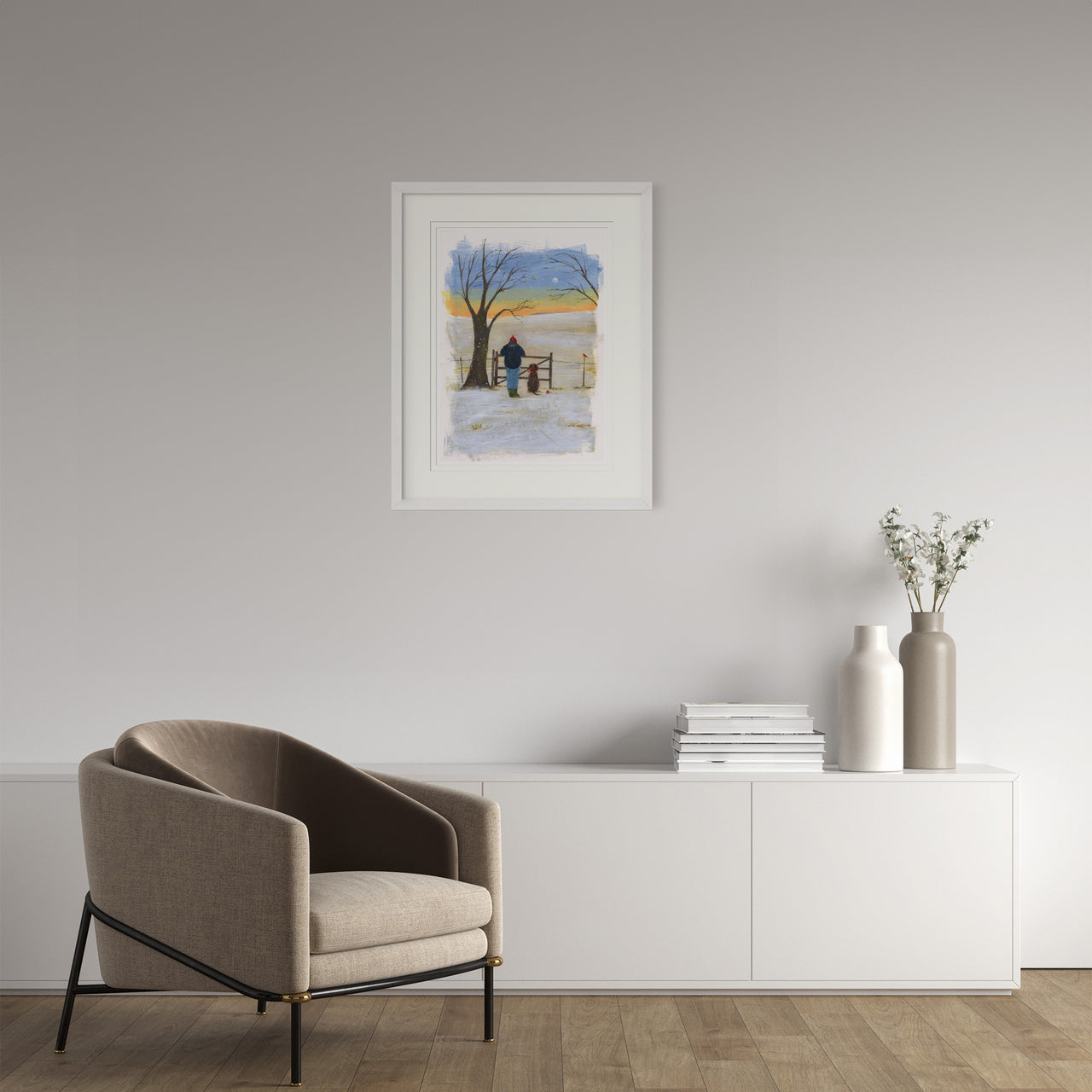 Framed Print-HC365LF - Winter Walk Large Framed Print-Hannah Cole