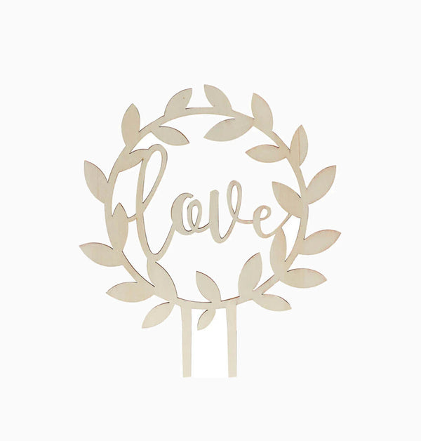Cake Topper-CW-234 - Wooden Love Wedding Cake Topper-Ginger Ray