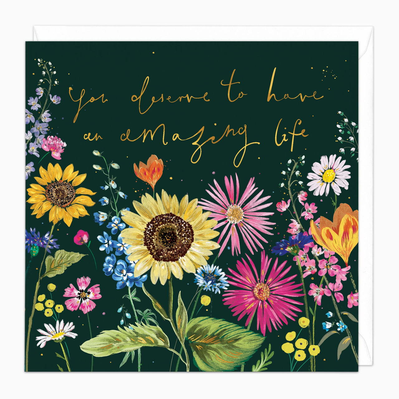 Greeting Card-H146 - You Deserve Floral Card-Whistlefish