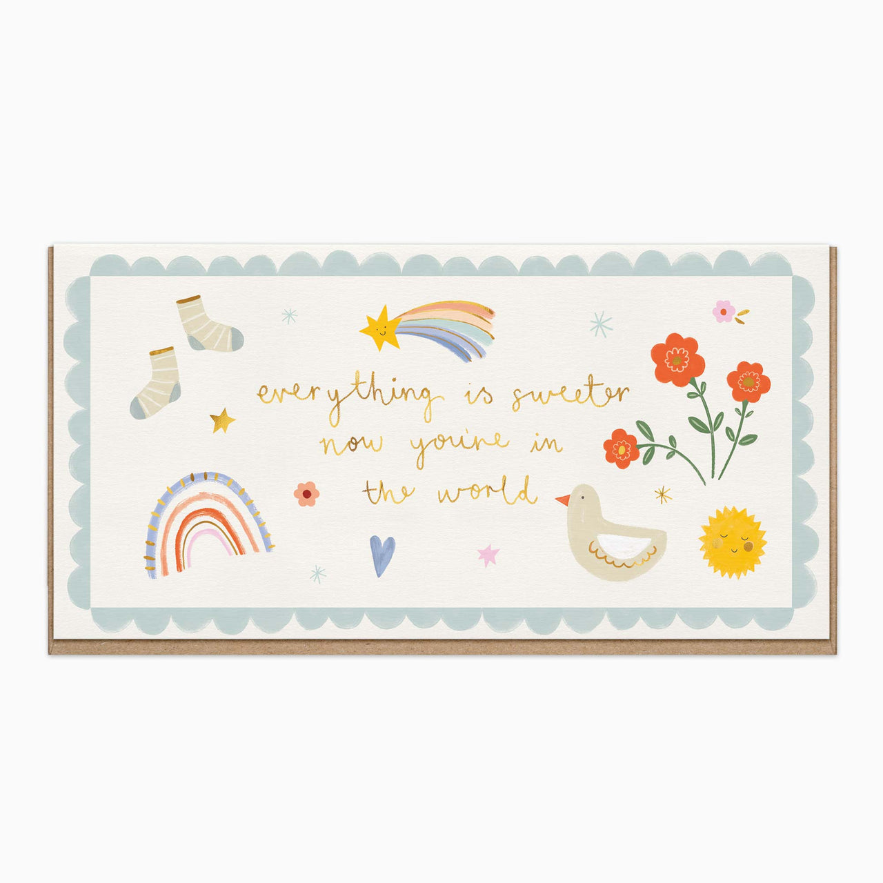 Greeting Card-H187 - You're In The World New Baby Card-Whistlefish