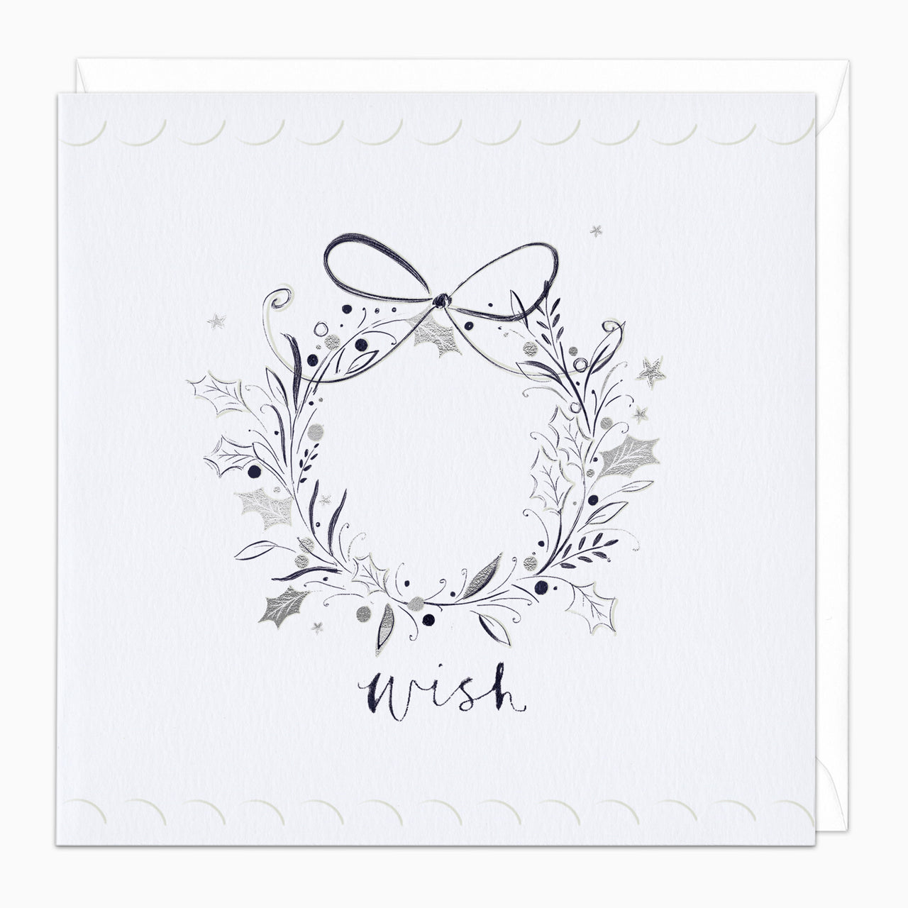 ZA056 - Silver Highlights Wreath Christmas Card