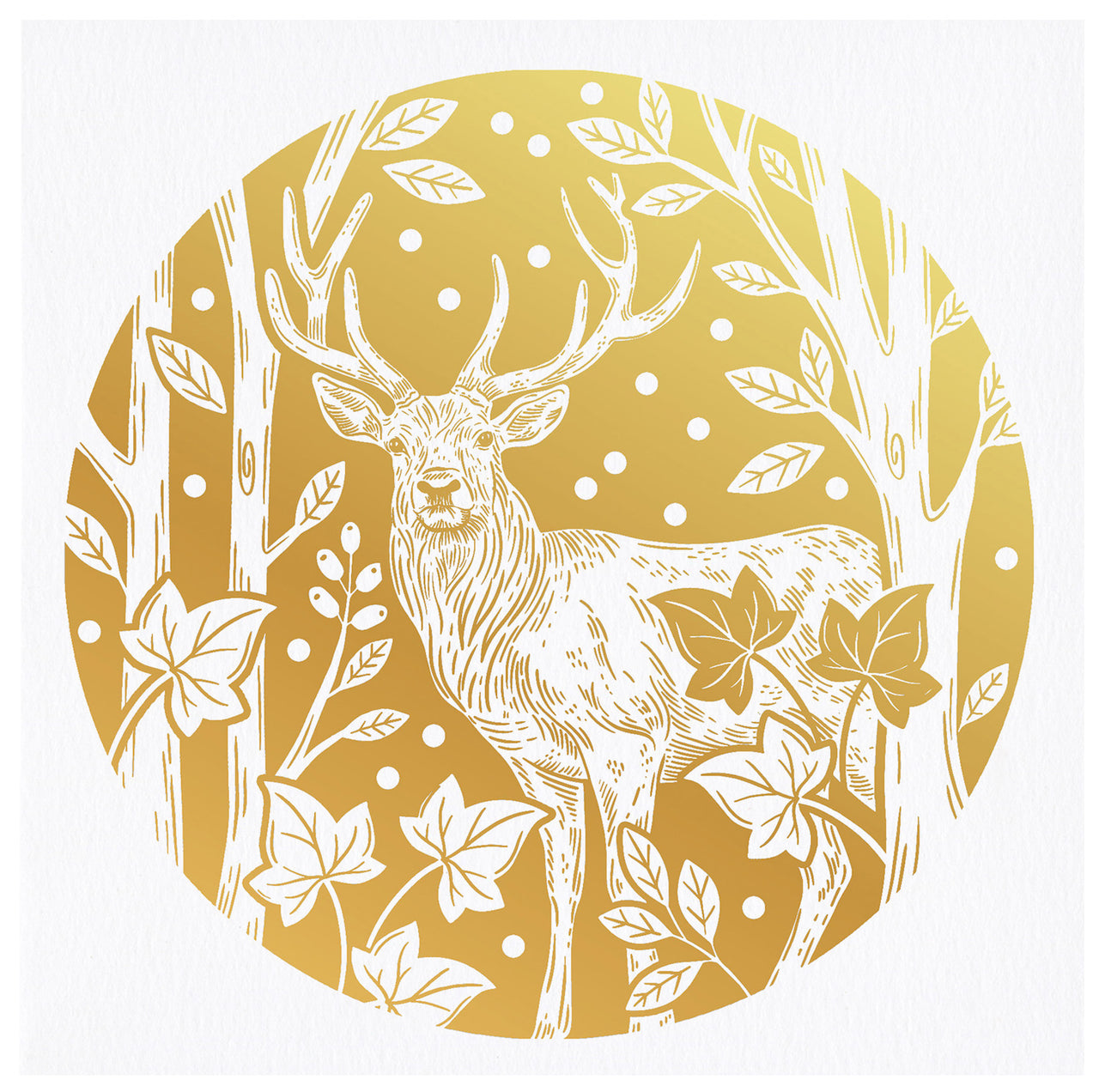 ZA064 - Foil Deer Christmas Card