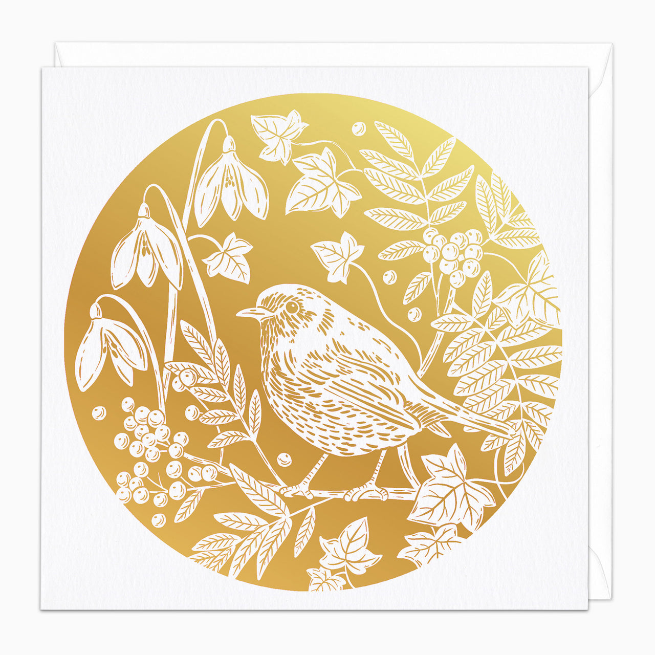 ZA065 - Foil Robin Christmas Card