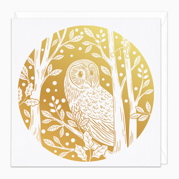 ZA066 - Foil Owl Christmas Card