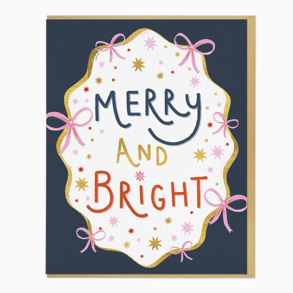 ZA130 - Merry & Bright Ribbons Christmas Card