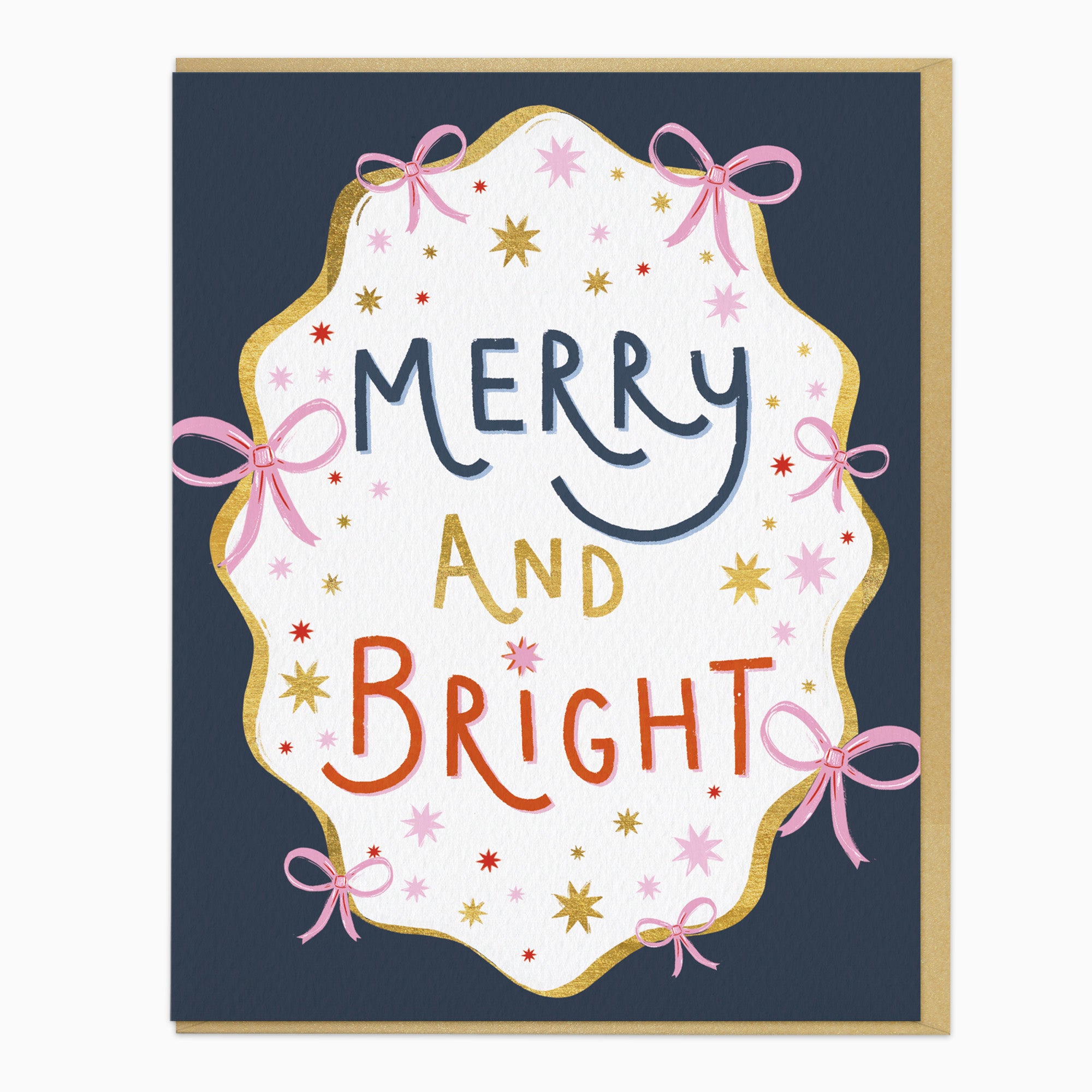 ZA130 - Merry & Bright Ribbons Christmas Card