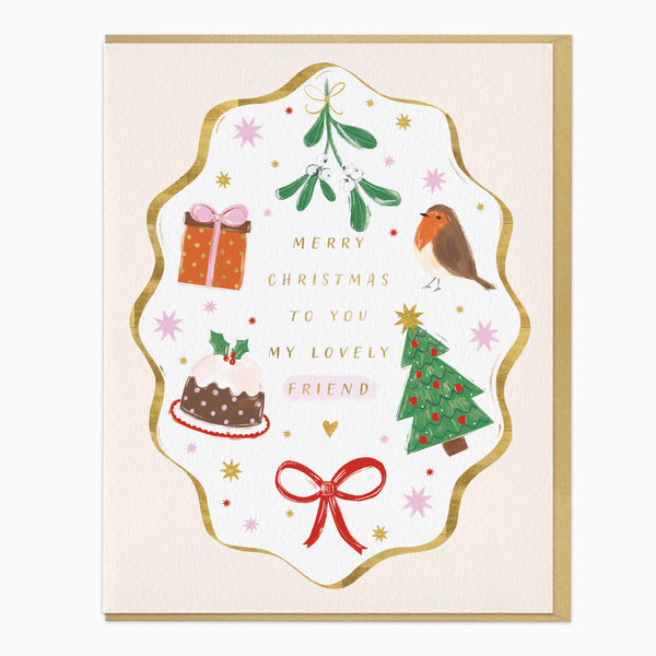 ZA131 - Lovely Friend Icons Christmas Card