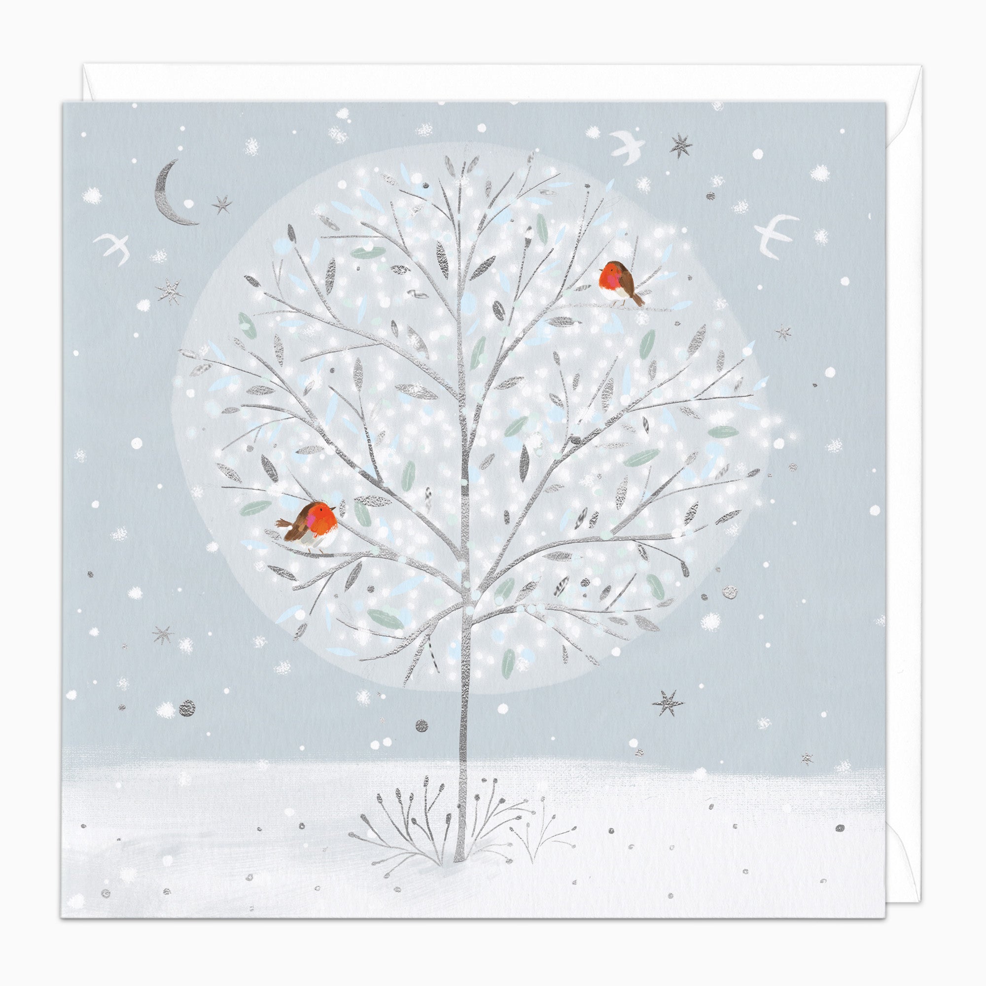 Robins in The Tree Christmas Card - Whistlefish