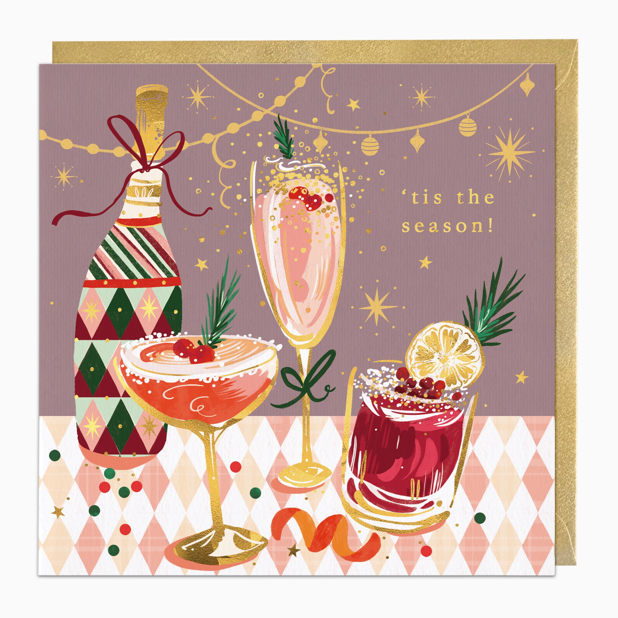ZA298 - Vintage 'Tis The Season Christmas Card