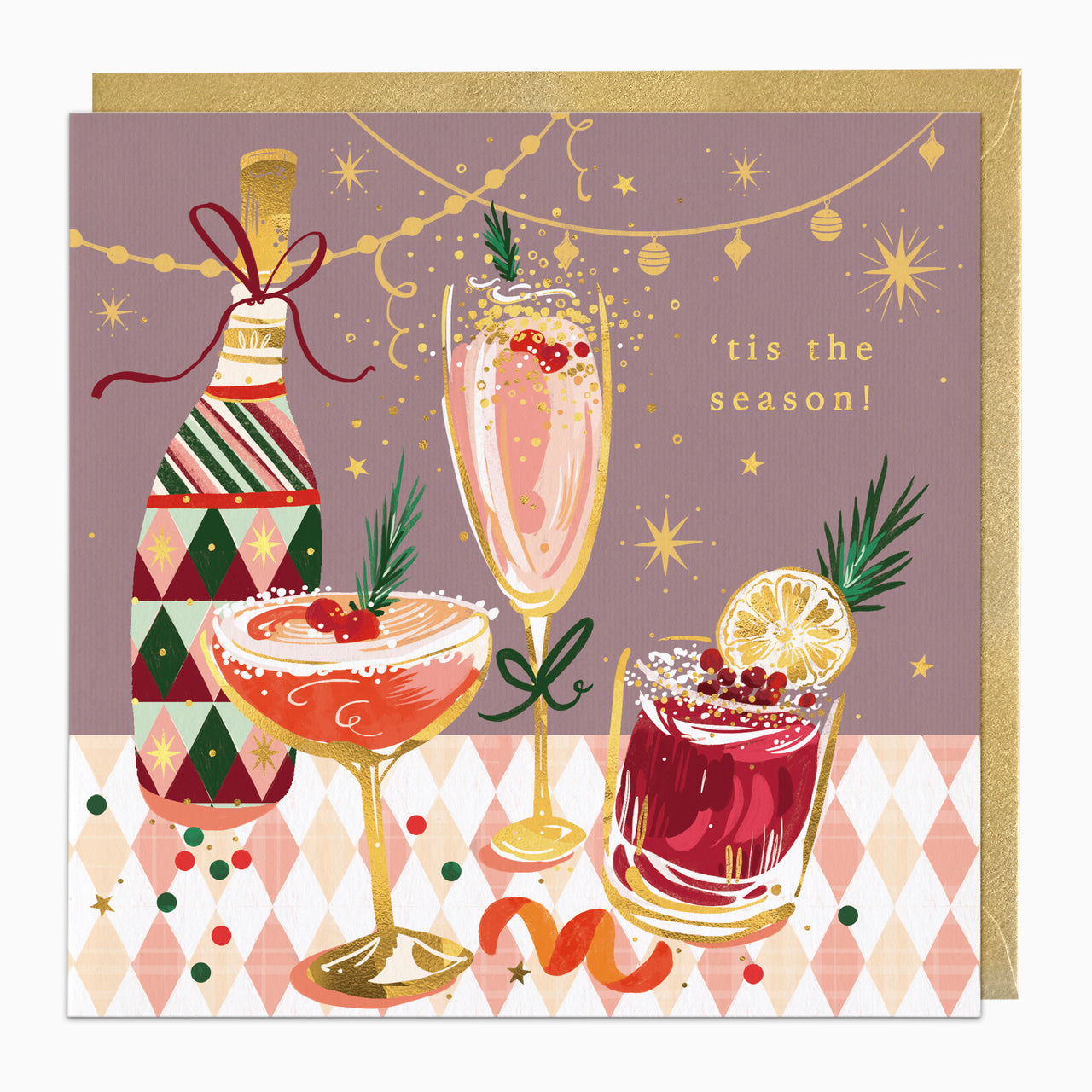 ZA298 - Vintage 'Tis The Season Christmas Card