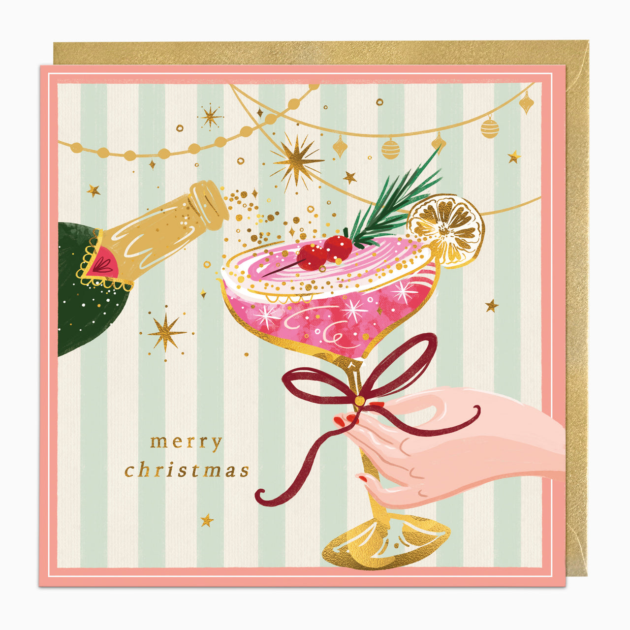 ZA299 - Vintage Champagne Christmas Card