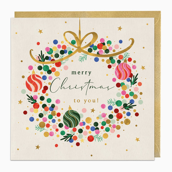 ZA303 - Vintage Wreath Christmas Card