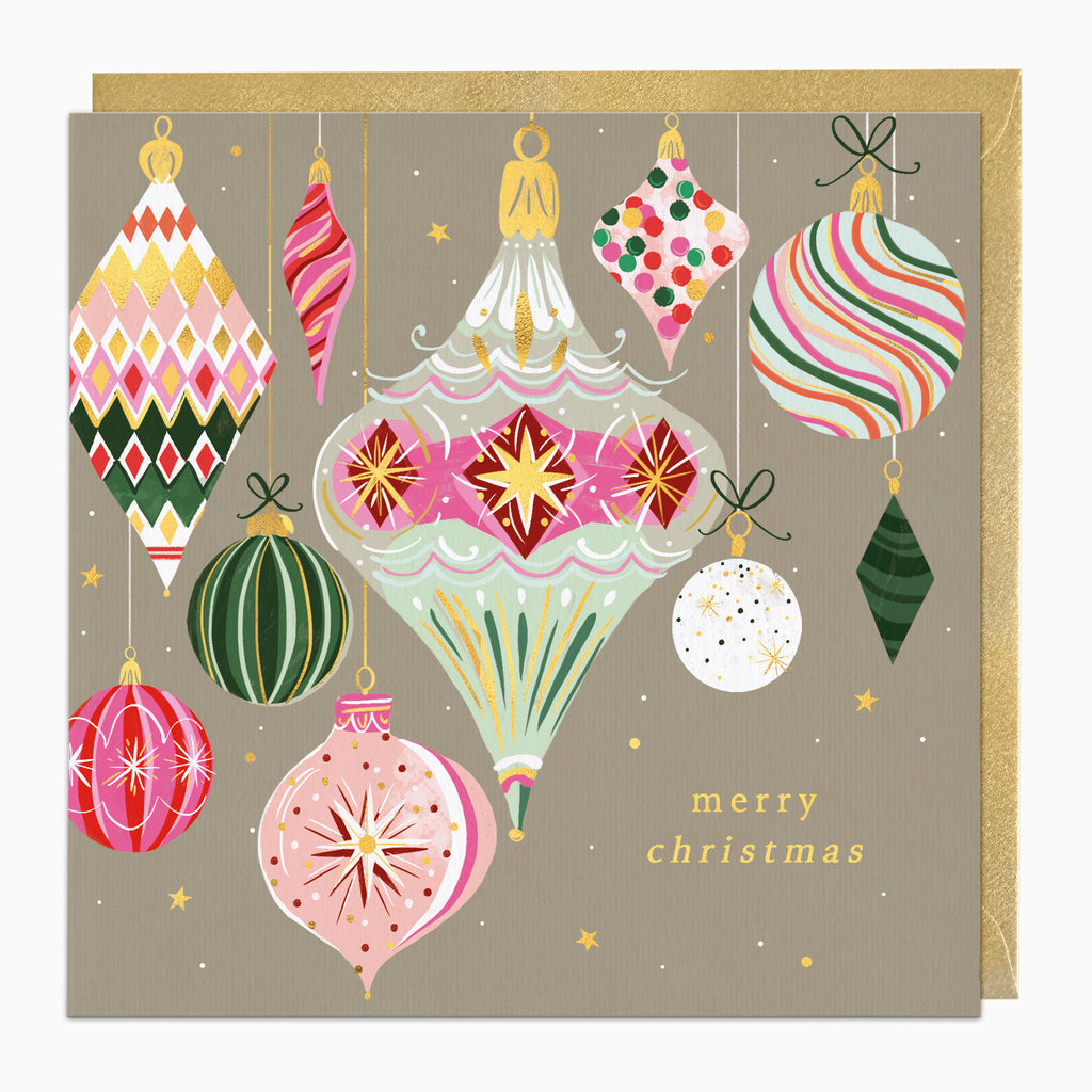 ZA304 - Vintage Baubles Christmas Card