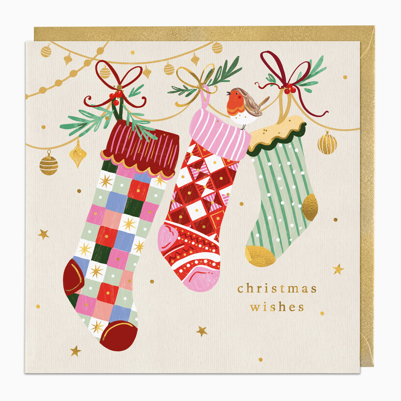 ZA305 - Vintage Stockings Christmas Card