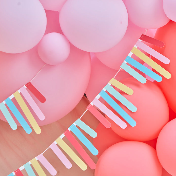 Bunting-MIX-609 - Multicoloured Card Fringe Bunting-HootyBalloo
