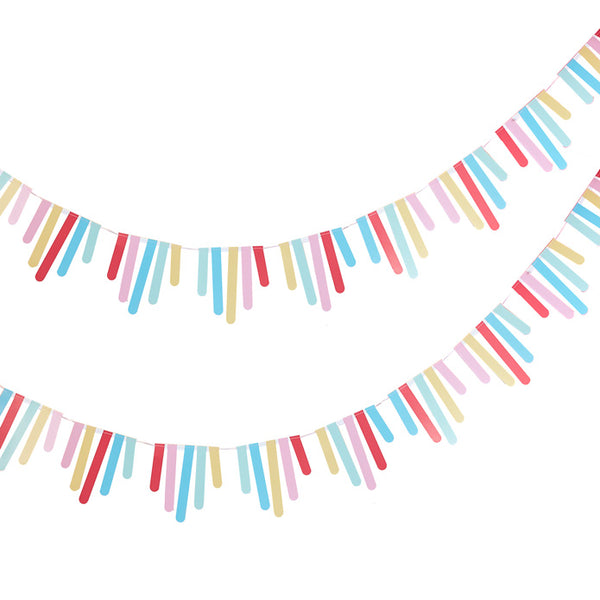 Bunting-MIX-609 - Multicoloured Card Fringe Bunting-HootyBalloo