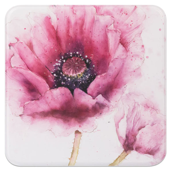 Notelet Tin - MWT04 - Purple Poppy Floral Notelet Tin - 