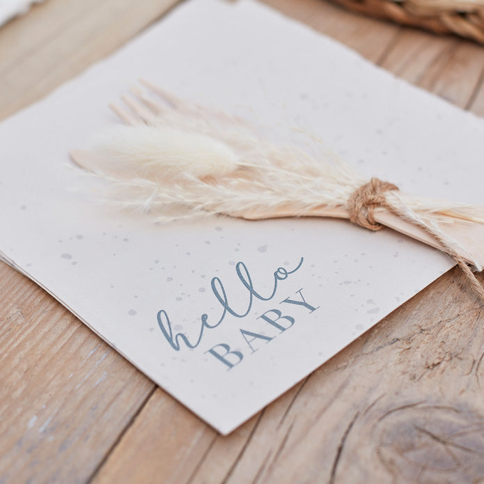 Paper Napkins-HEB-103 Hello Baby Speckle Napkins-Ginger Ray